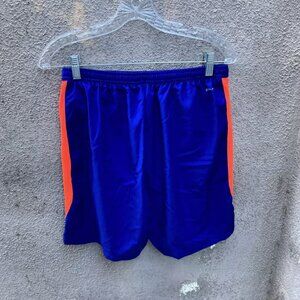 Blue and Orange Nike Medium Dry Fit Athletic Shorts